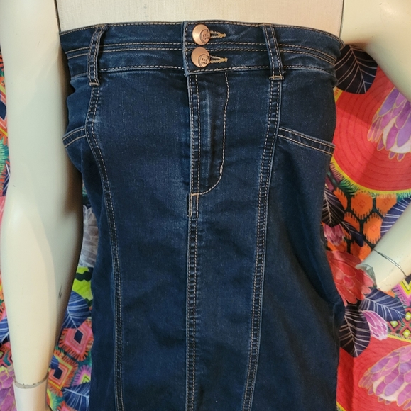 Strapless Denim Dress/ MAXI SKIRT SIZE 6 - Picture 2 of 10